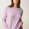 KONA pull col rond mauve chiné