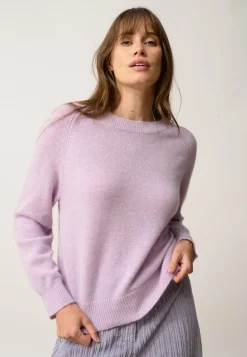 KONA pull col rond mauve chiné