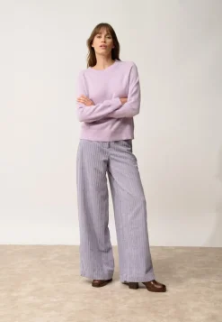 KONA pull col rond mauve chiné