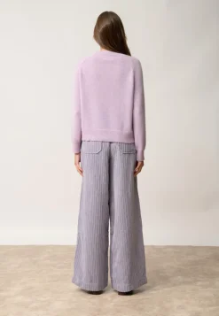 KONA pull col rond mauve chiné