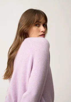 KONA pull col rond mauve chiné