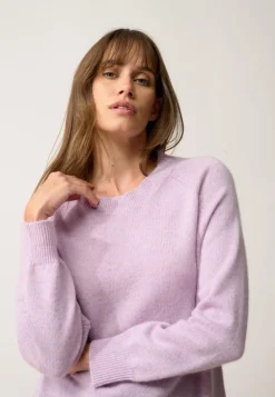 KONA pull col rond mauve chiné