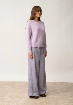 KONA pull col rond mauve chiné