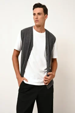 LANA cardigan col v anthracite chiné
