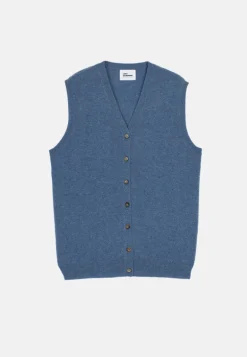 LANA cardigan col v bleu denim
