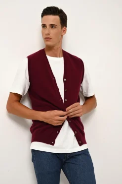 LANA cardigan col v bordeaux