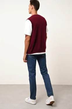 LANA cardigan col v bordeaux