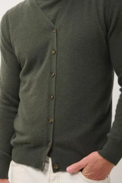 LANA cardigan col v kaki