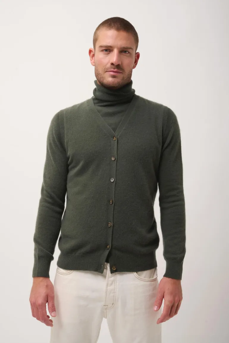 LANA cardigan col v kaki