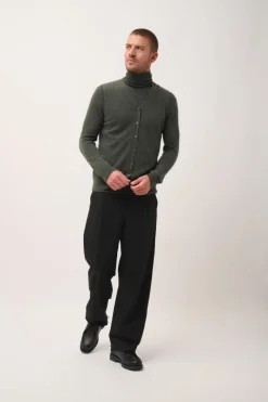 LANA cardigan col v kaki chiné