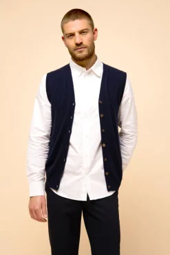LANA cardigan col v navy
