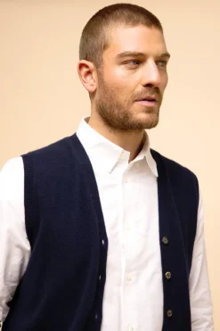 LANA cardigan col v navy