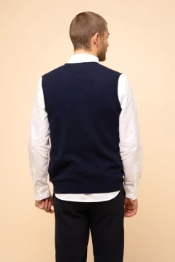 LANA cardigan col v navy