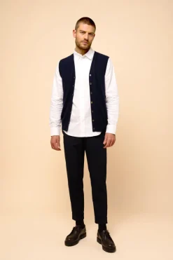 LANA cardigan col v navy
