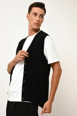 LANA cardigan col v noir