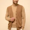 LANA cardigan col v noisette
