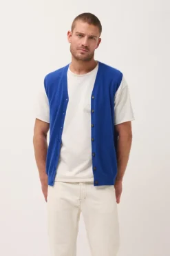 LANA cardigan col v outremer