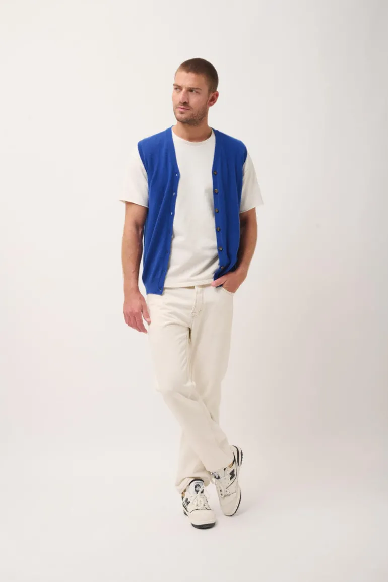 LANA cardigan col v outremer