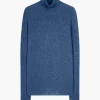 LANAIS pull col roulé bleu denim