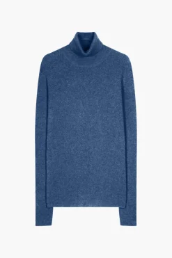 LANAIS pull col roulé bleu denim