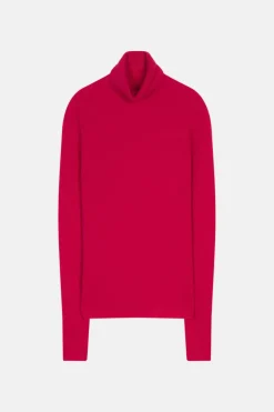 LANAIS pull col roulé fuchsia