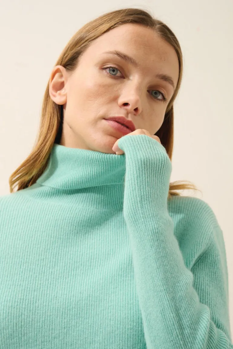 LANAIS pull col roulé jade