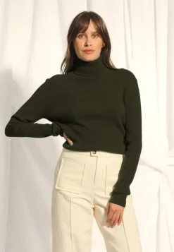 LANAIS pull col roulé kaki