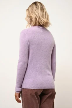 LANAIS pull col roulé mauve chiné