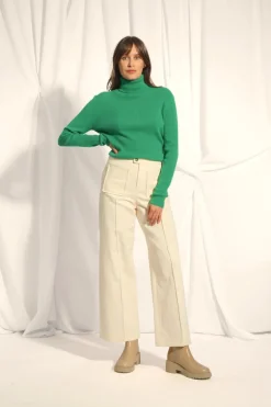 LANAIS pull col roulé menthe
