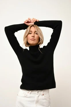 LANAIS pull col roulé noir