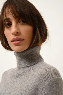 LANAIS pull col roulé nuage chiné