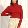 LANAIS pull col roulé rouge