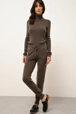 LANAIS pull col roulé taupe chiné