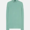 LANAIS pull col roulé vert chiné