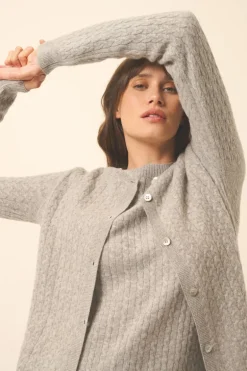 LAURA cardigan col rond nuage chiné