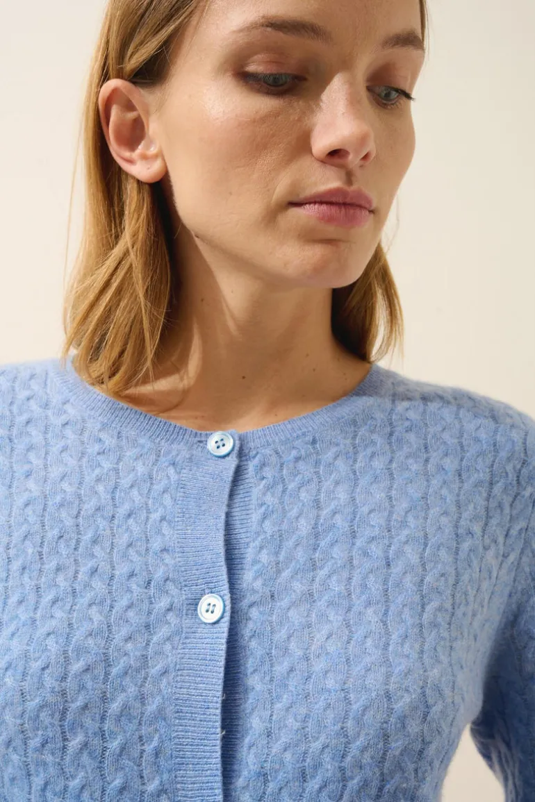 LAURA cardigan col rond sky