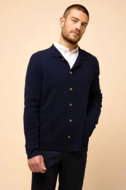 LEIFUR veste col chemise navy