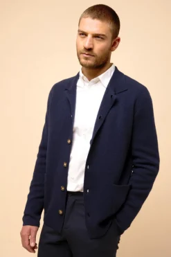 LEIFUR veste col chemise navy