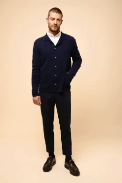 LEIFUR veste col chemise navy