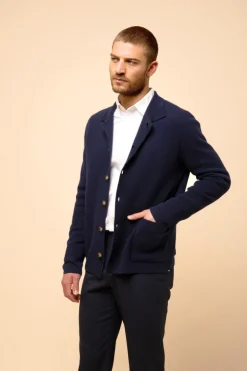 LEIFUR veste col chemise navy