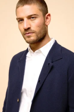 LEIFUR veste col chemise navy