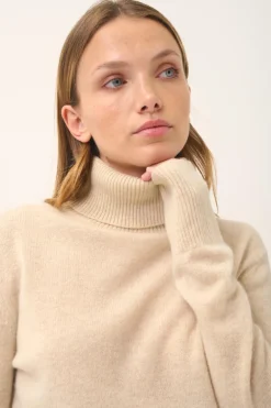 LEXIE pull col roulé avoine