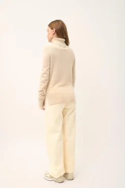 LEXIE pull col roulé avoine