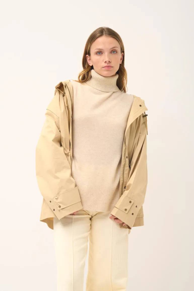 LEXIE pull col roulé avoine