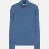 LEXIE pull col roulé bleu denim