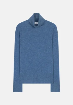 LEXIE pull col roulé bleu denim