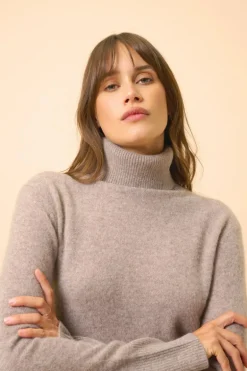 LEXIE pull col roulé caribou chiné