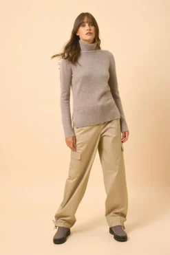 LEXIE pull col roulé caribou chiné