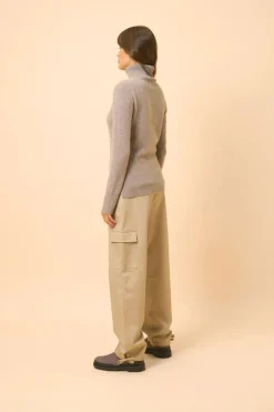 LEXIE pull col roulé caribou chiné