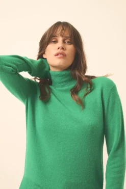LEXIE pull col roulé menthe